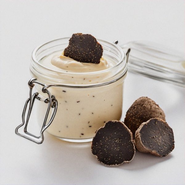 Truffle,Mayo,On,White,Background